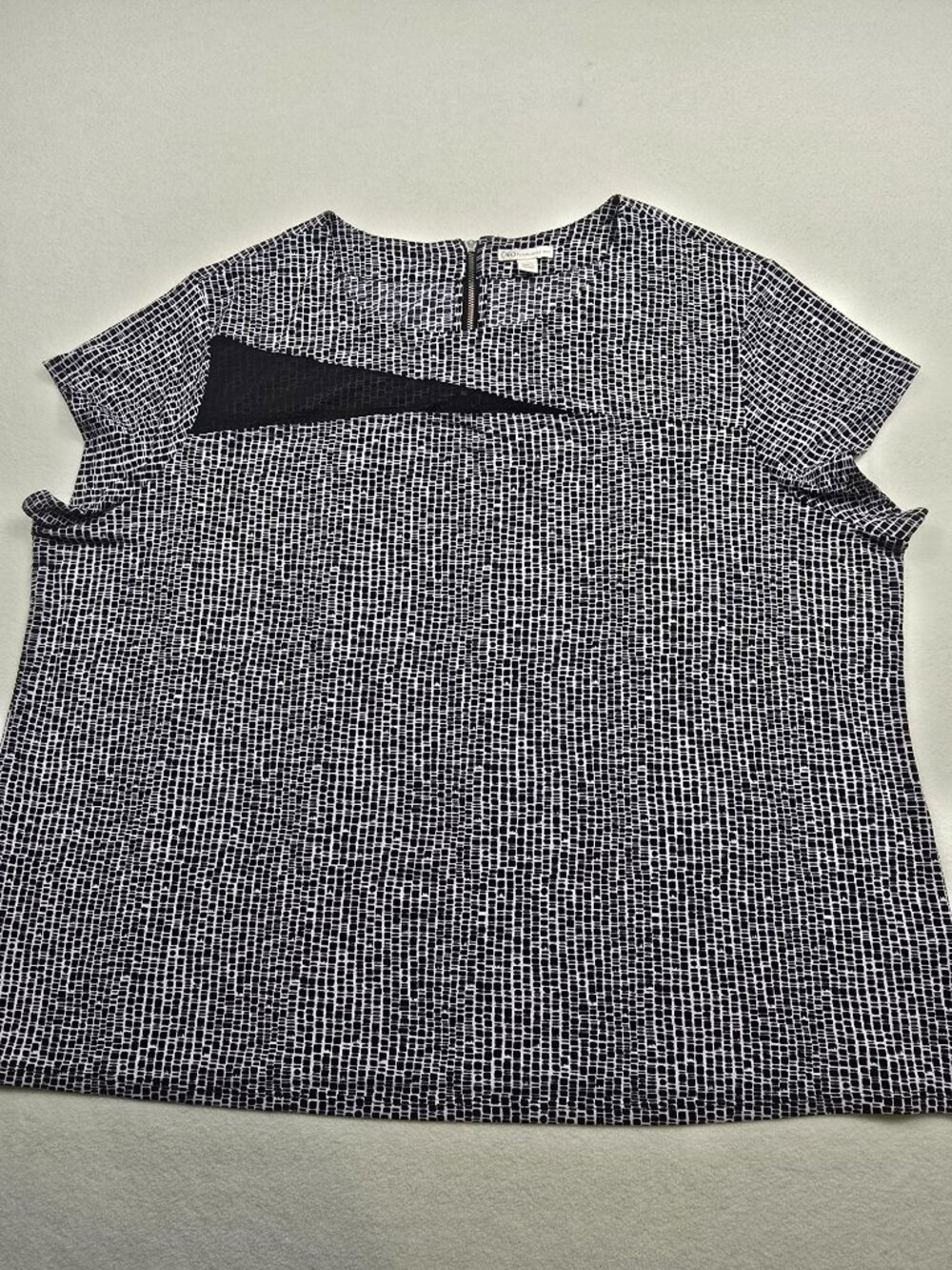 Cato Womens Black & White Short Sleeve Blouse Size 22/24W